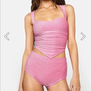 Pink Glitter High Waisted Bottoms